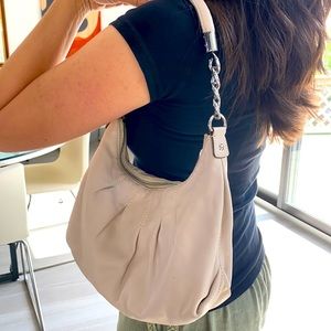 Michael Kors small shoulder leather cream bag